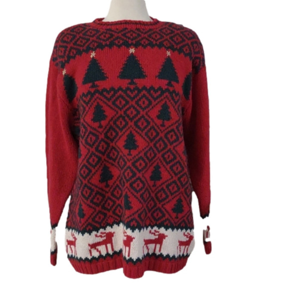 Lane Bryant UGLY Christmas Sweater Reindeer & Trees - Picture 1 of 7